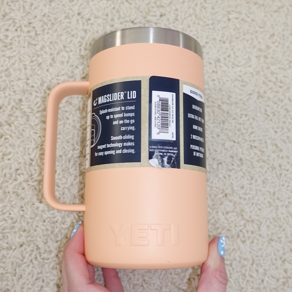 NWT Peach Yeti 24 oz Rambler Mug - Picture 3 of 7